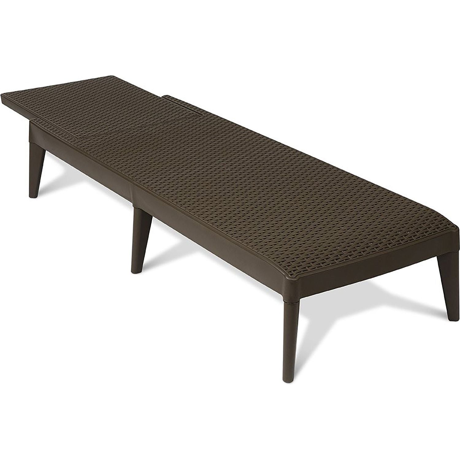 TOOMAX - Lettino da esterno Numana Effetto Rattan Marrone con schienale regolabile - h29x186x60 cm